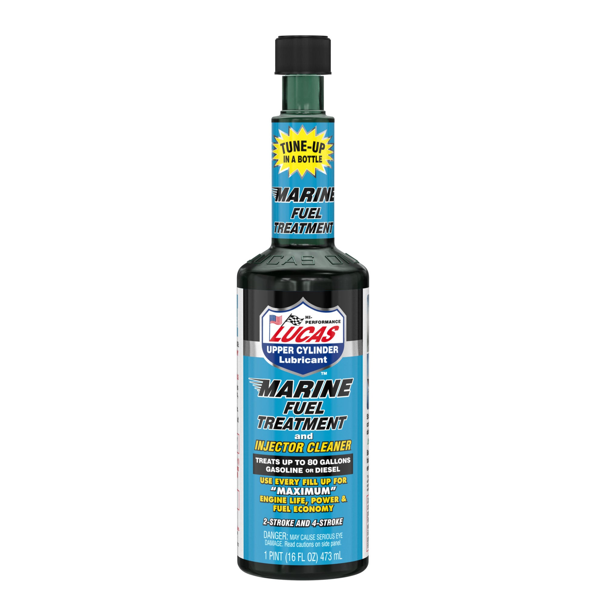 Lucas Oil Marine Fuel Treatment LUC10150, 16 Ounce Bottle, Marine Fuel System Cleaner and Injector Additive