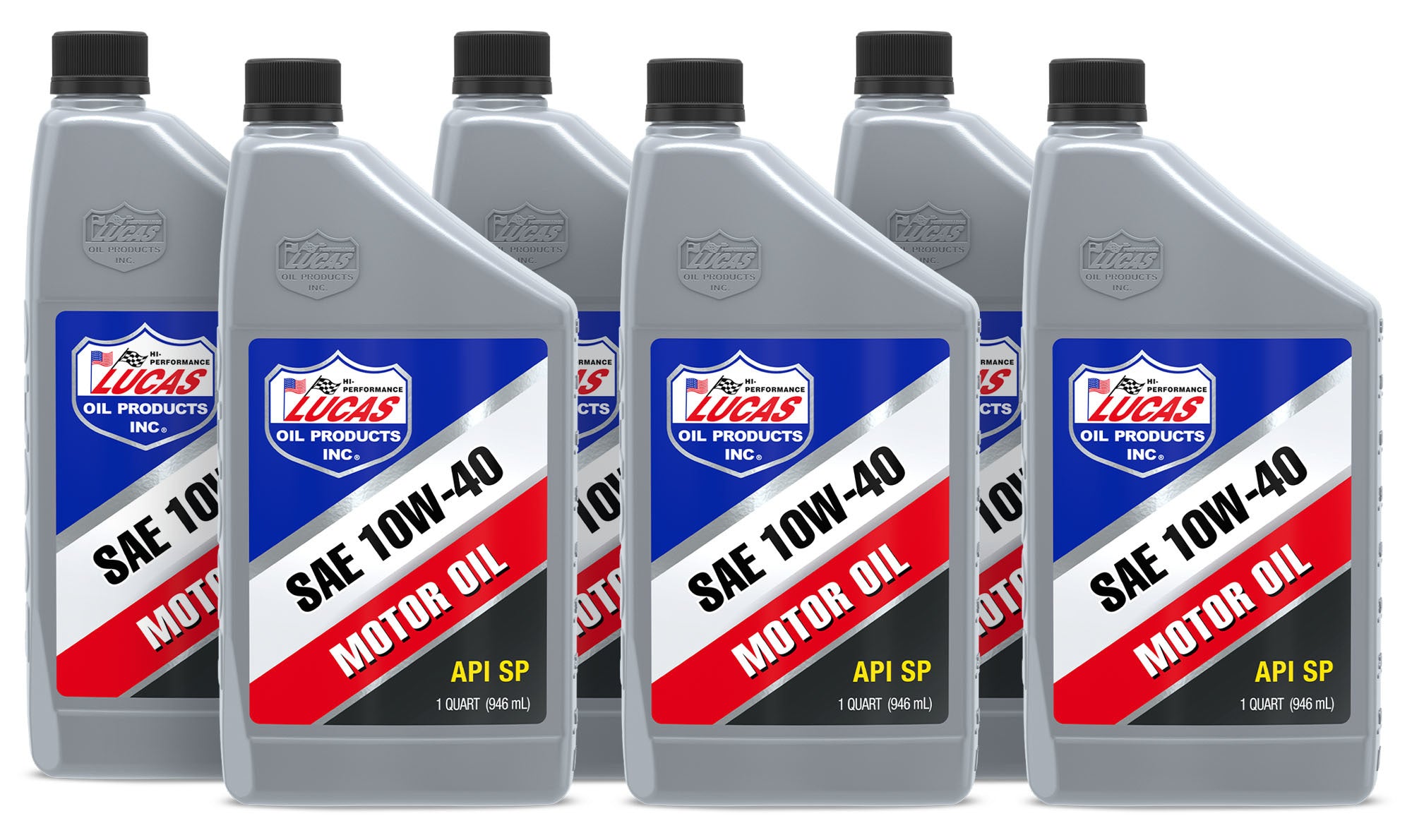 Lucas Oil SAE 10W40 Motor Oil, 1 Quart Bottle, Set of 6