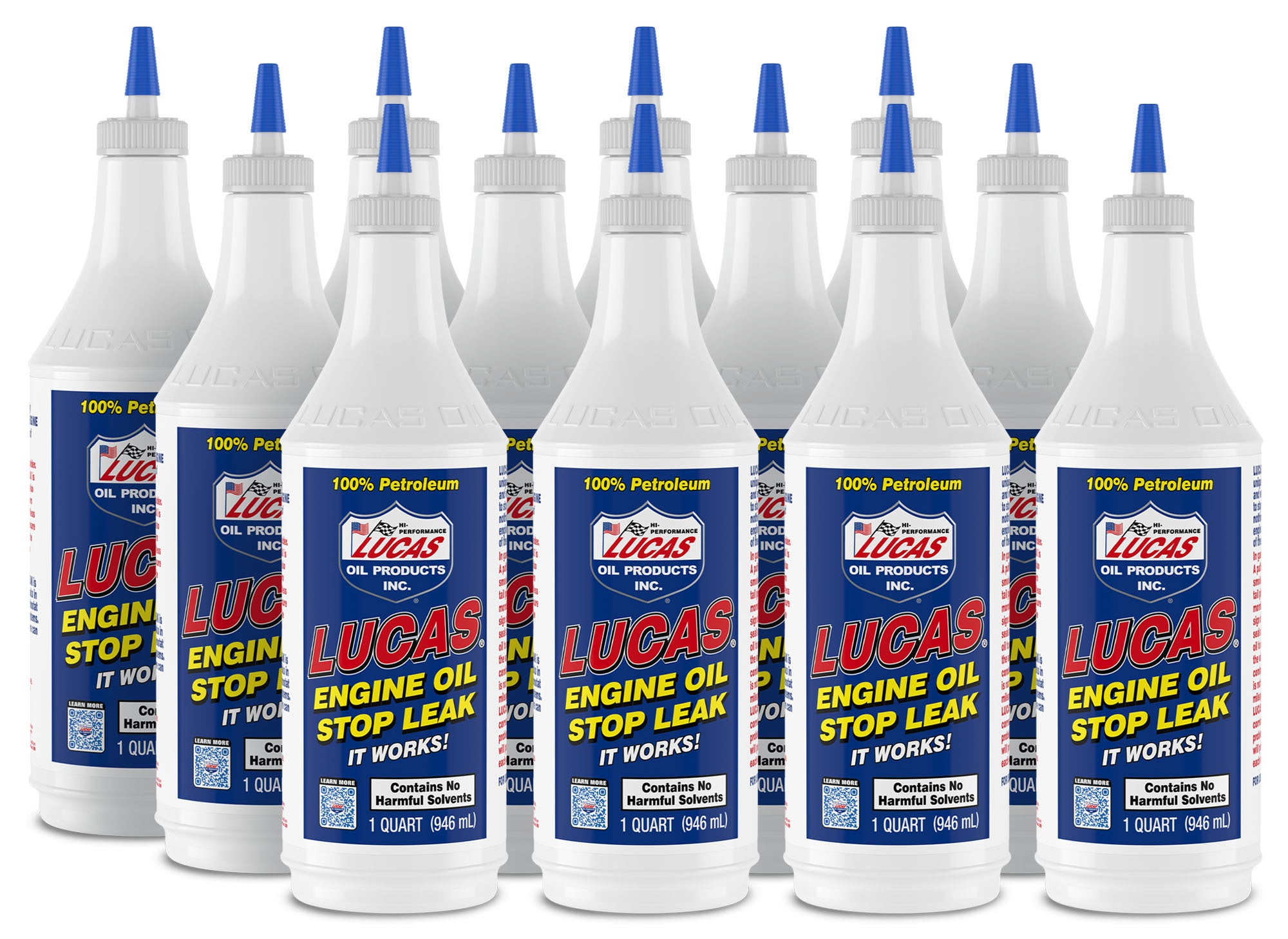 Lucas Oil Engine Oil Stop Leak 10278, 1 Quart Bottles, Set of 12