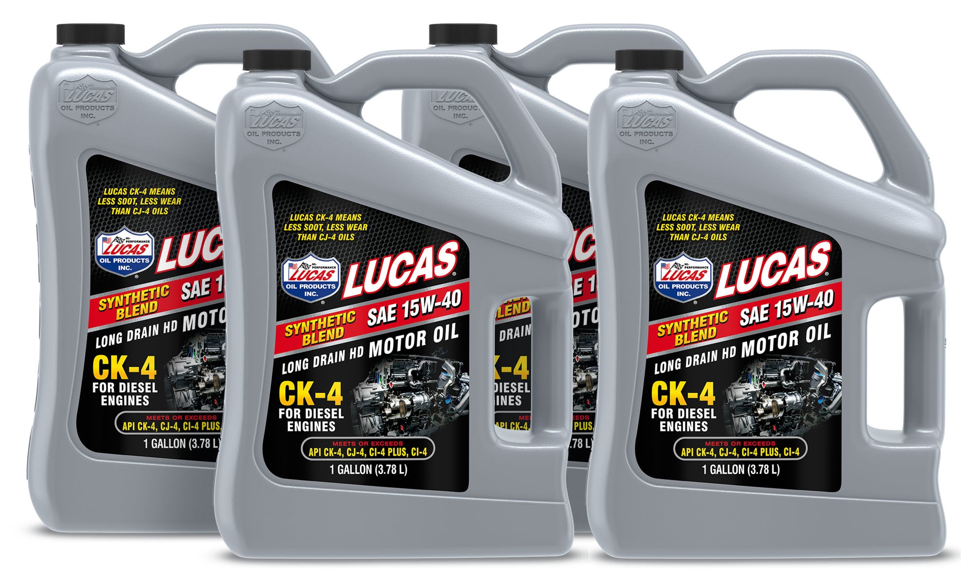 Lucas Oil 10287 Magnum CK4 Diesel Oil SAE 15W40, Conventional, 1-Gallon Jug (Set of 4)