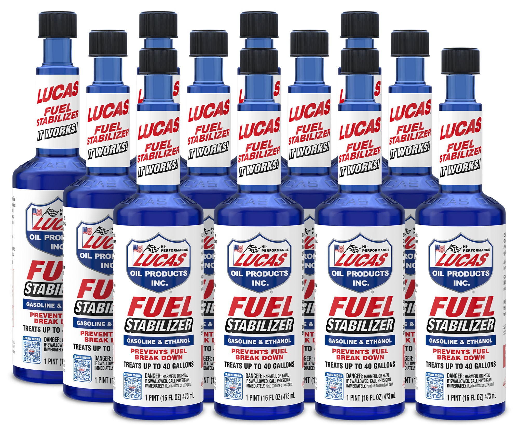 Lucas Oil Fuel Stabilizer 10302, 15 oz Bottle, Set of 12