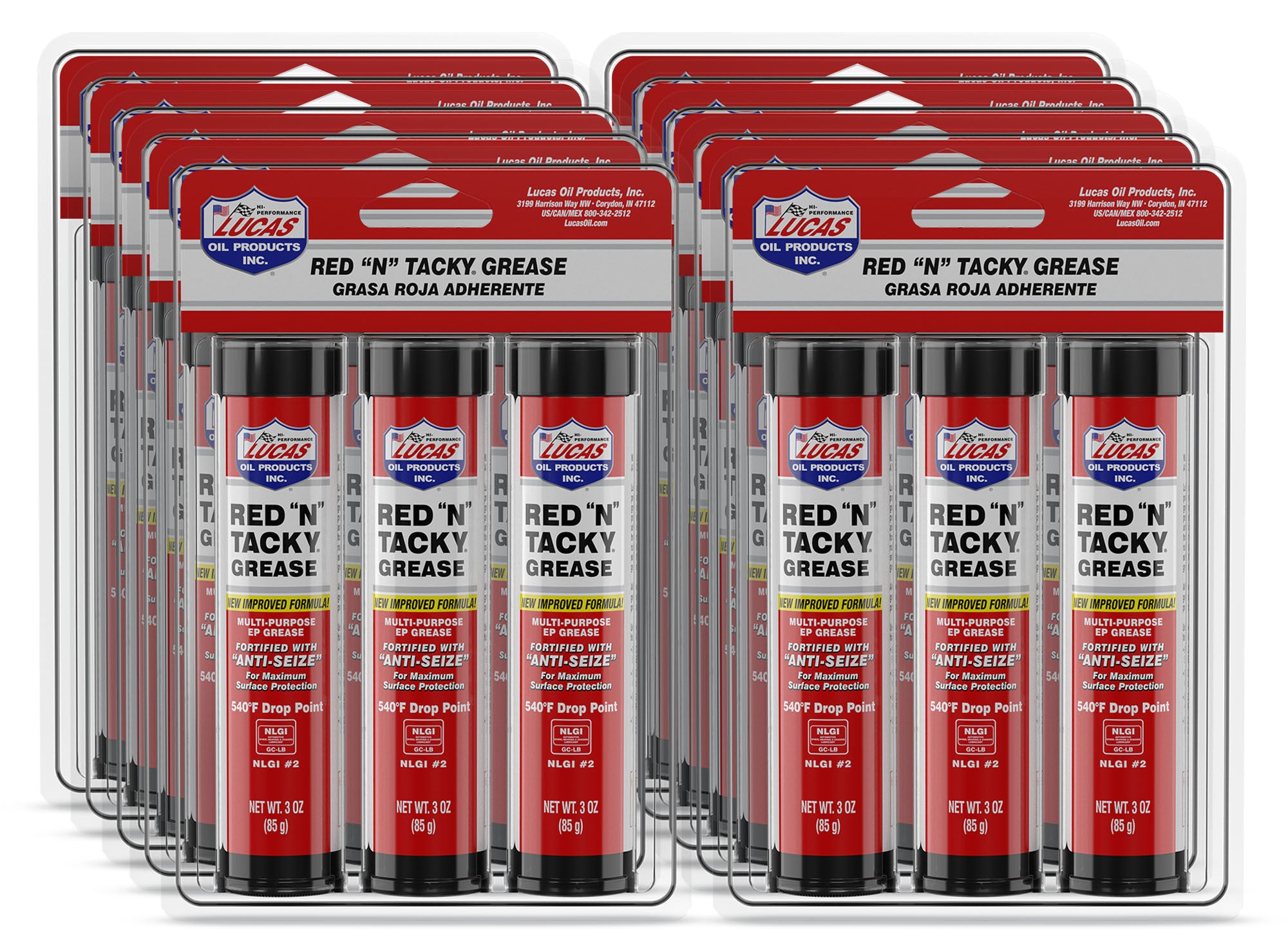 Lucas Oil Red N Tacky Grease Cartridge Set of 30, 3 oz Each