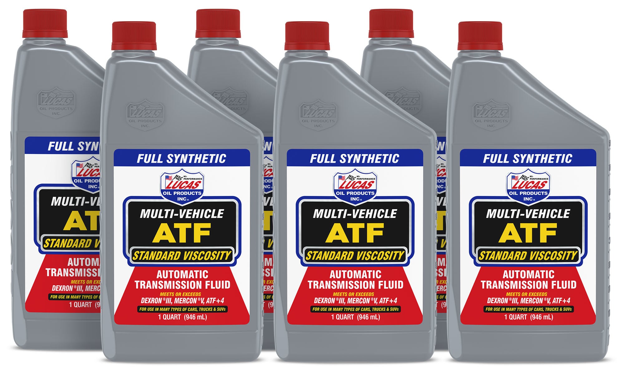 Lucas Oil 10418 Multi-Vehicle Synthetic Automatic Transmission Fluid, 1 Quart Bottle, Set of 6