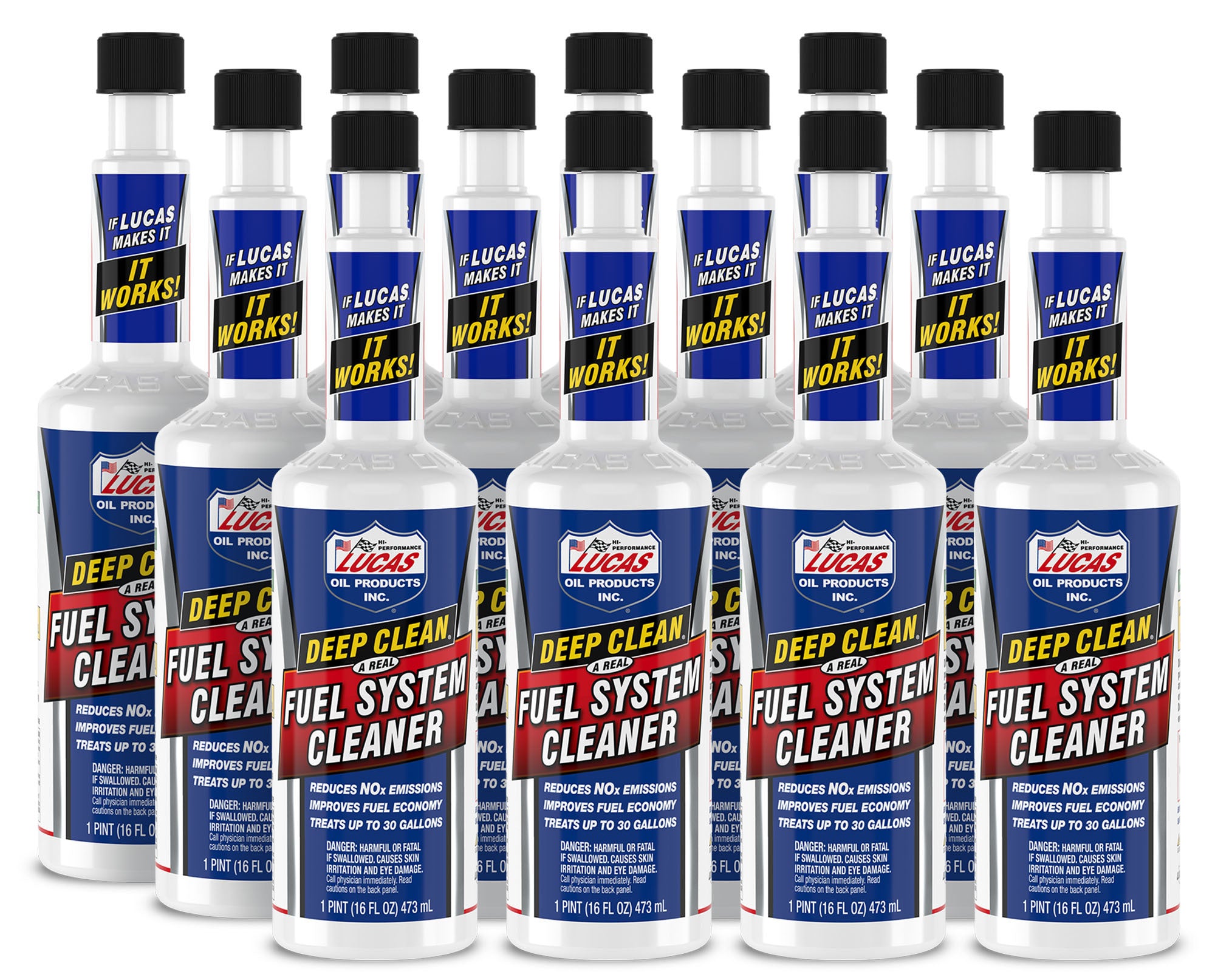 Lucas Oil 10512 Deep Clean Fuel System Cleaner 16 oz Bottle - Set of 12