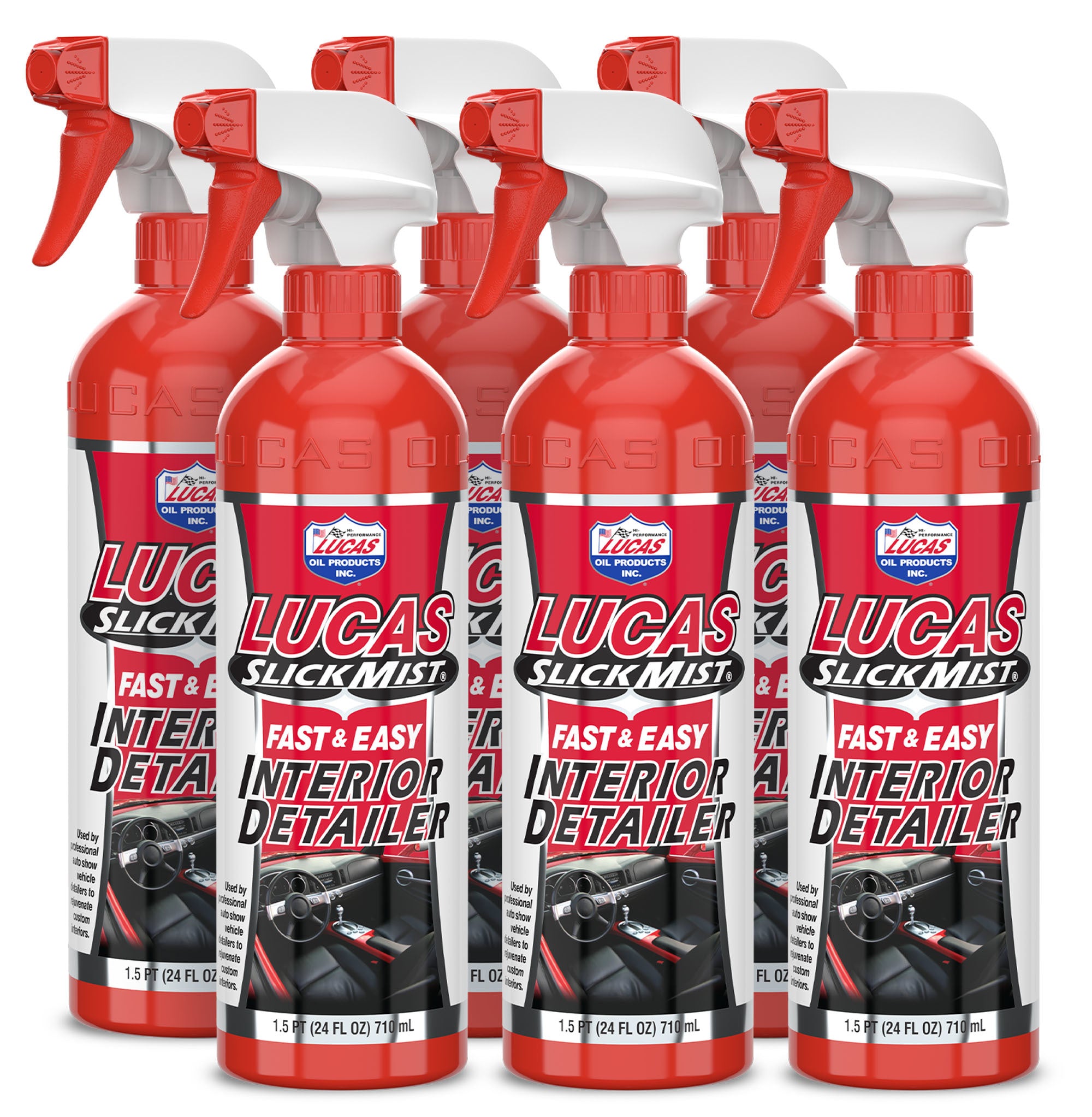 Lucas Oil Slick Mist Interior Detailer 10514, 24 oz Spray Bottle, Set of 6