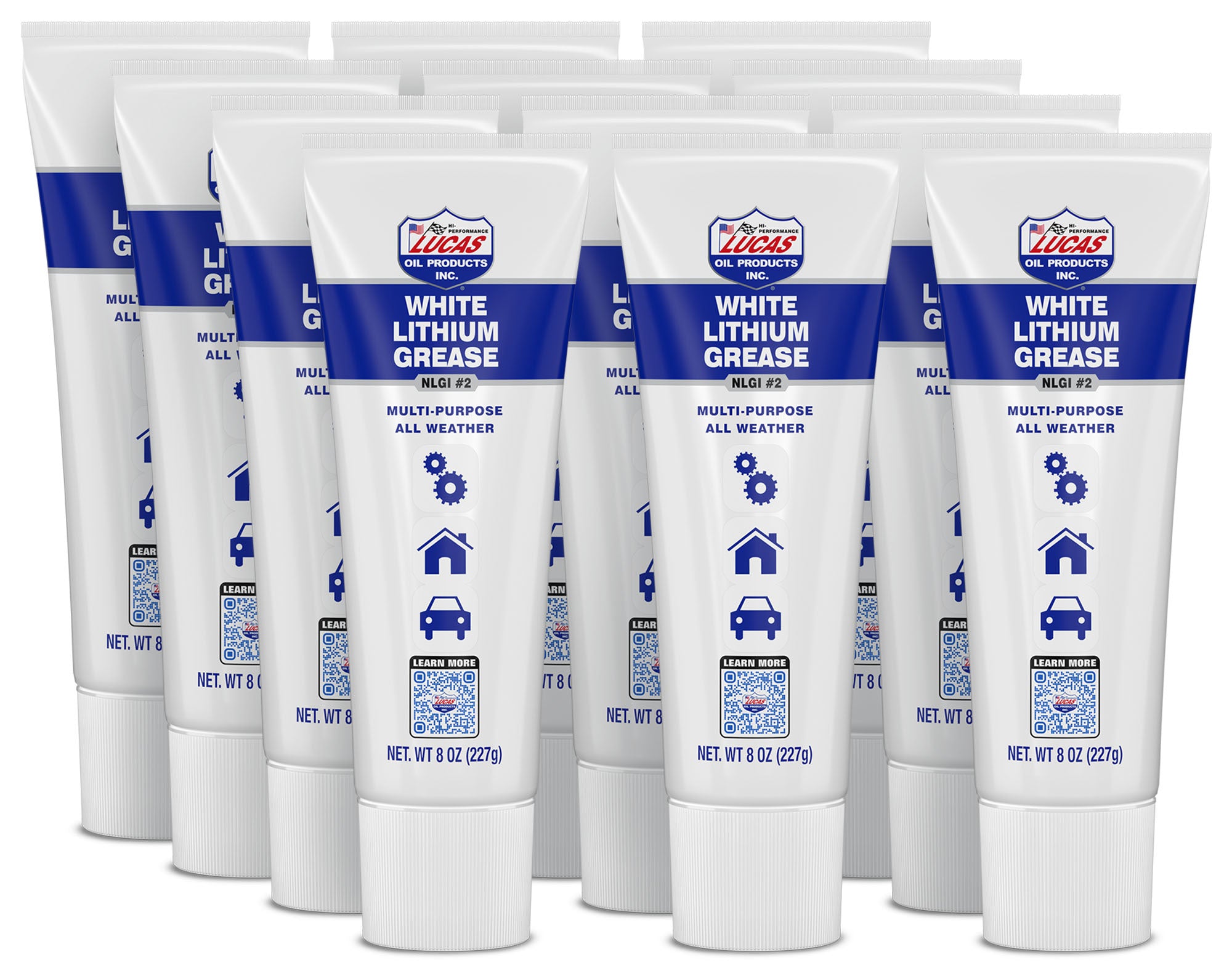 Lucas Oil White Lithium Grease 10533, 8 oz Tube, Set of 12