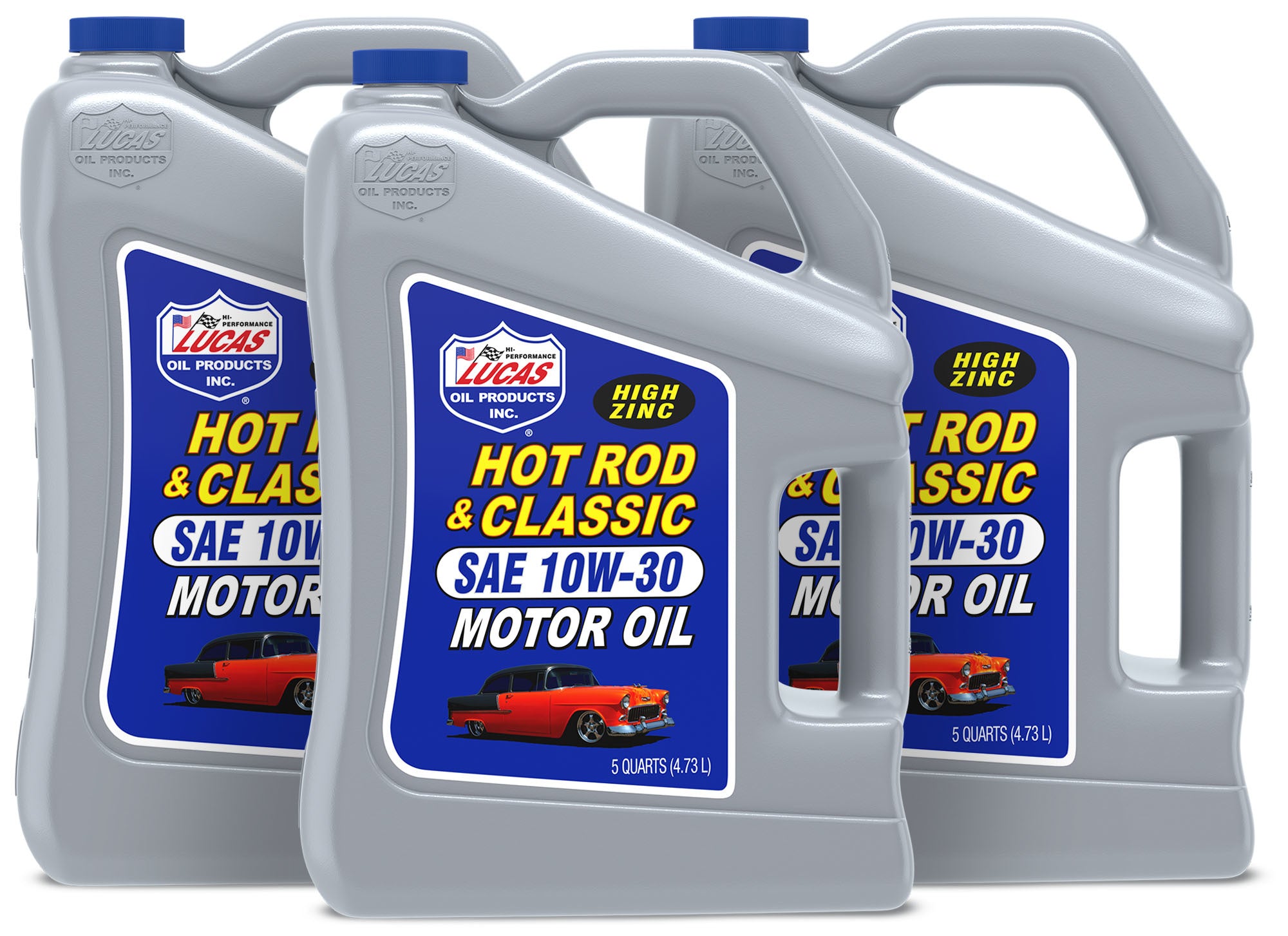 Lucas Oil 10679 10W30 High Zinc Petroleum Motor Oil, 3-Pack, 5 Quart Jugs