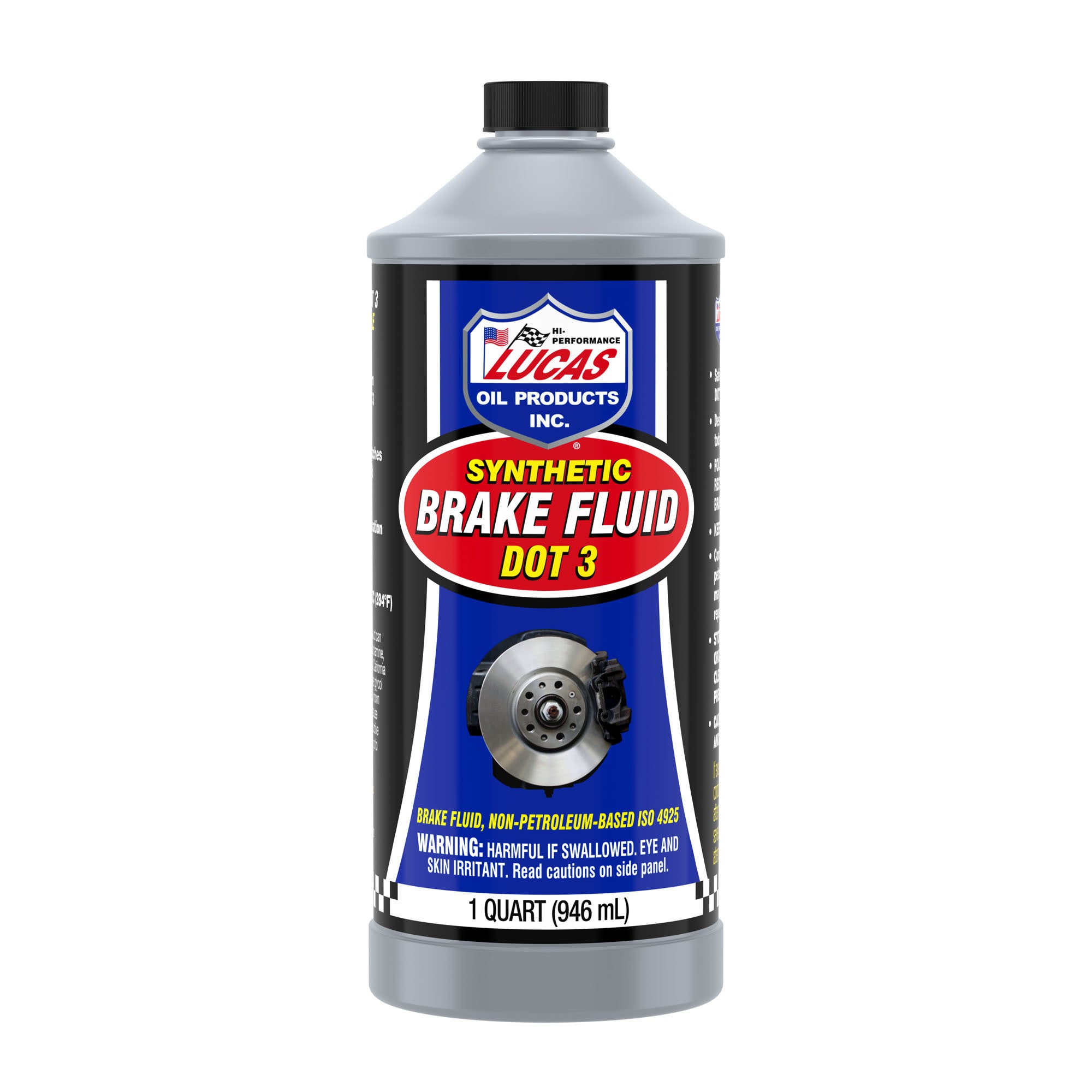 Lucas Oil Brake Fluid DOT 3, 1 Quart Bottle, Synthetic Formula