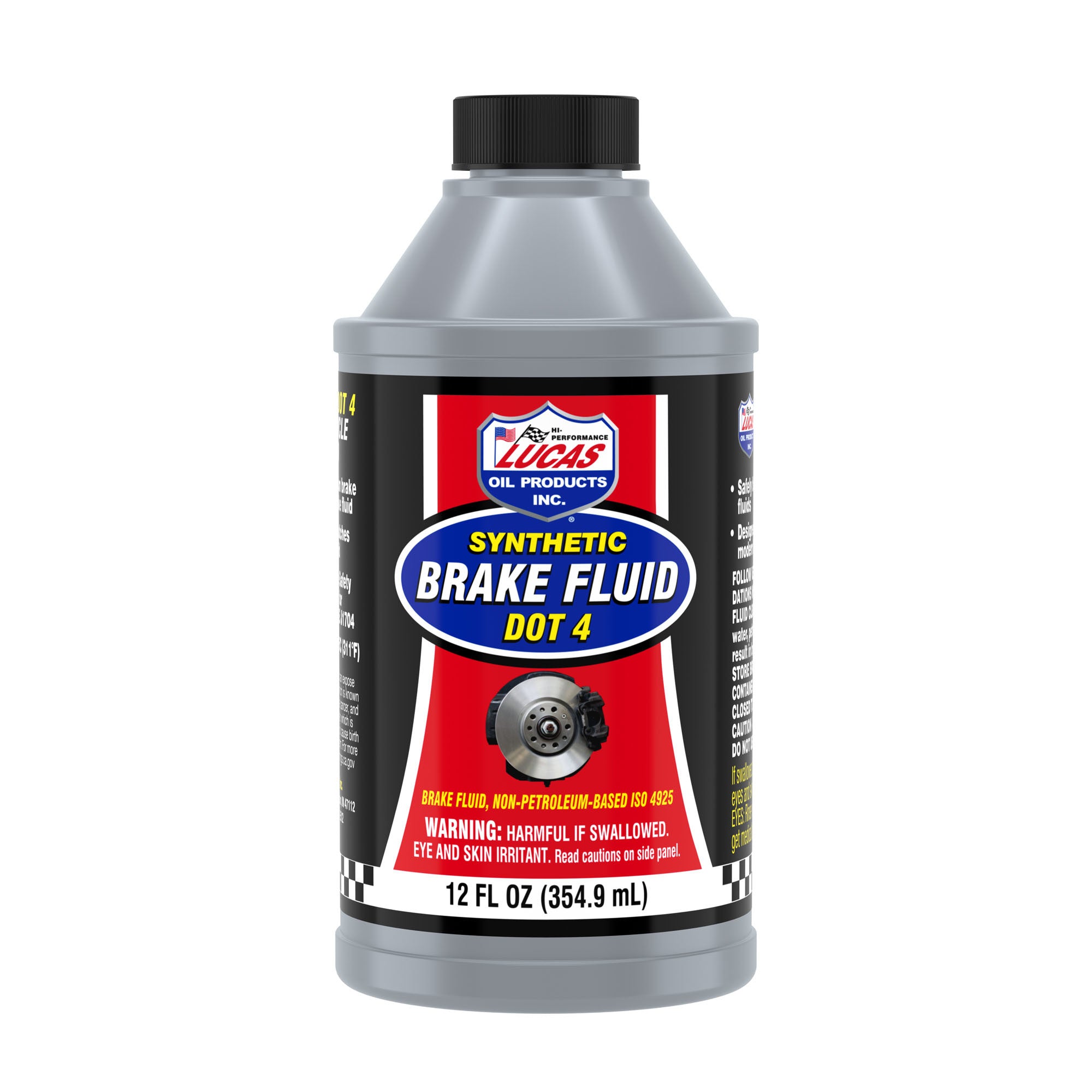 Lucas Oil Brake Fluid DOT 4, 12 oz Synthetic Brake Fluid for Automotive and Heavy-Duty Vehicles