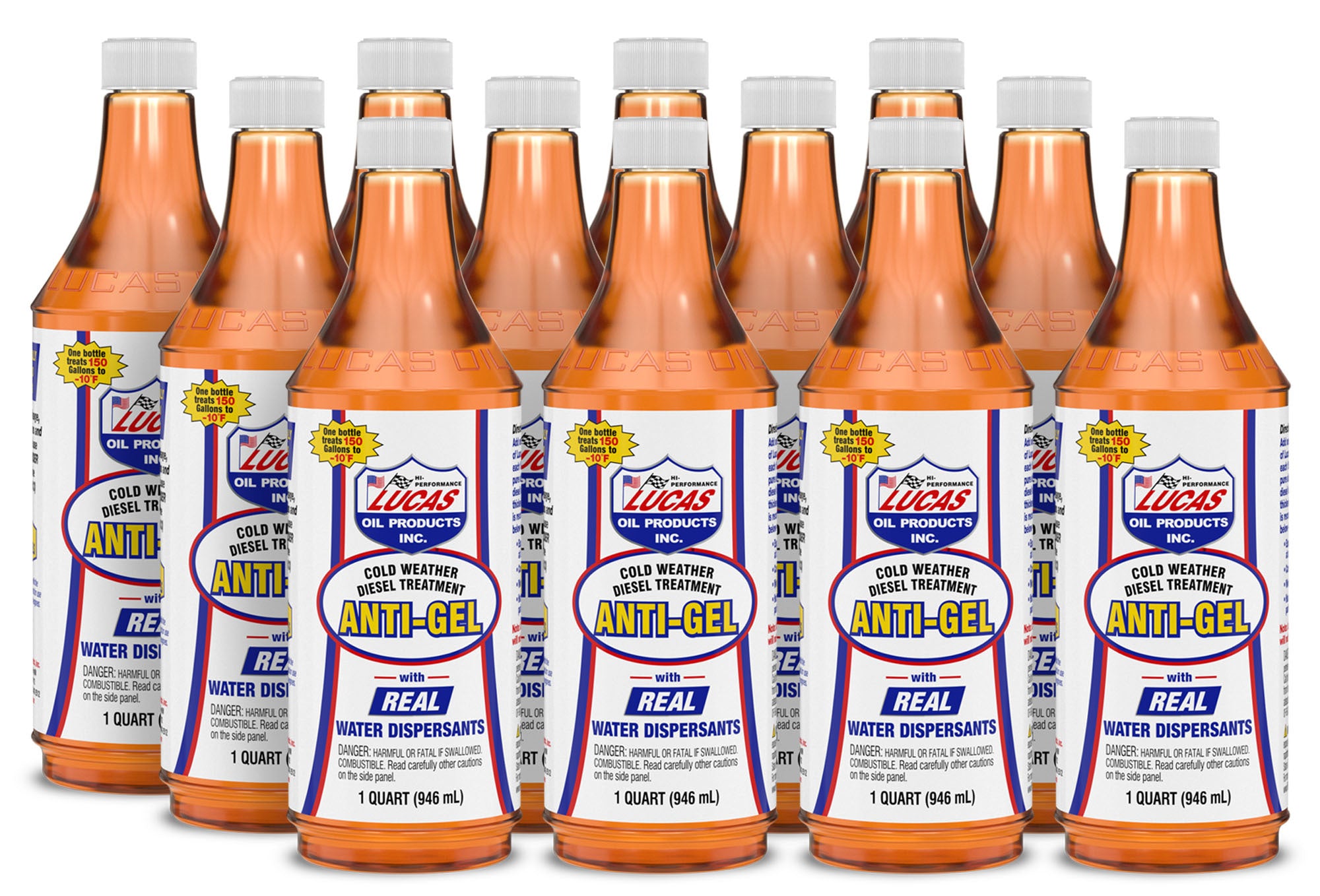 Lucas Oil Diesel Treatment Anti-Gel and Water Remover, 1 Quart Bottles, Case of 12