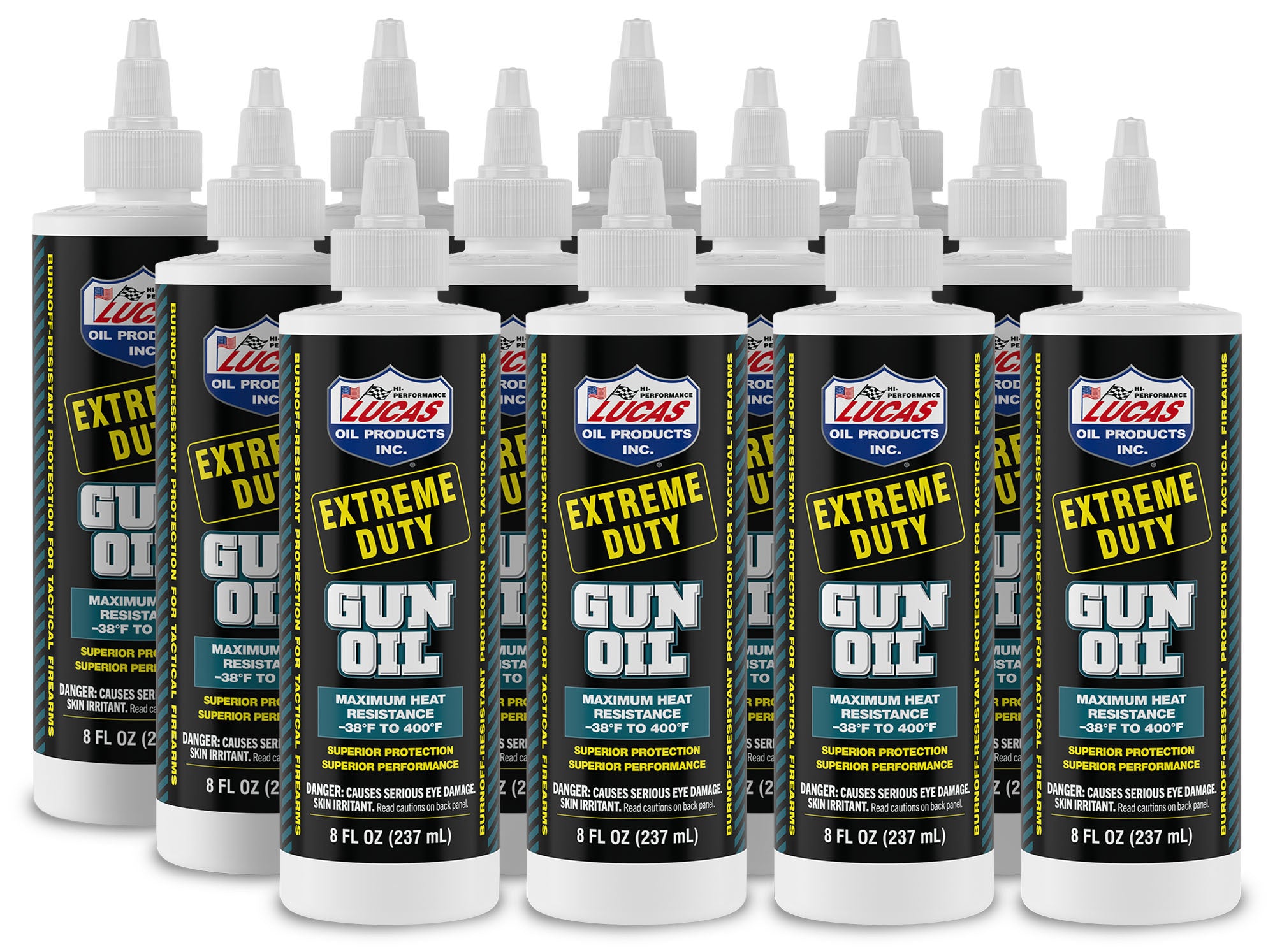 Lucas Oil 10870 Extreme Duty Gun Oil, 8 oz Squeeze Bottle, Set of 12