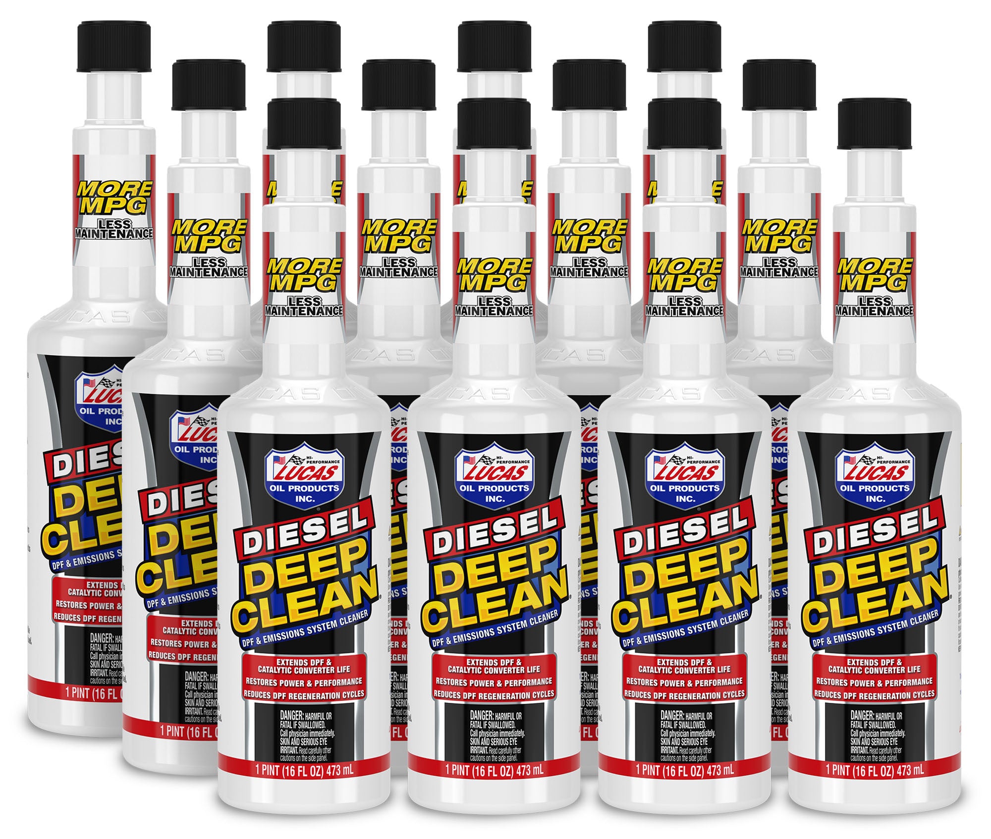 Lucas Oil Diesel Deep Clean Fuel Additive Case of 12 - 16 oz Bottles DPF Cleaner for Diesel Engines