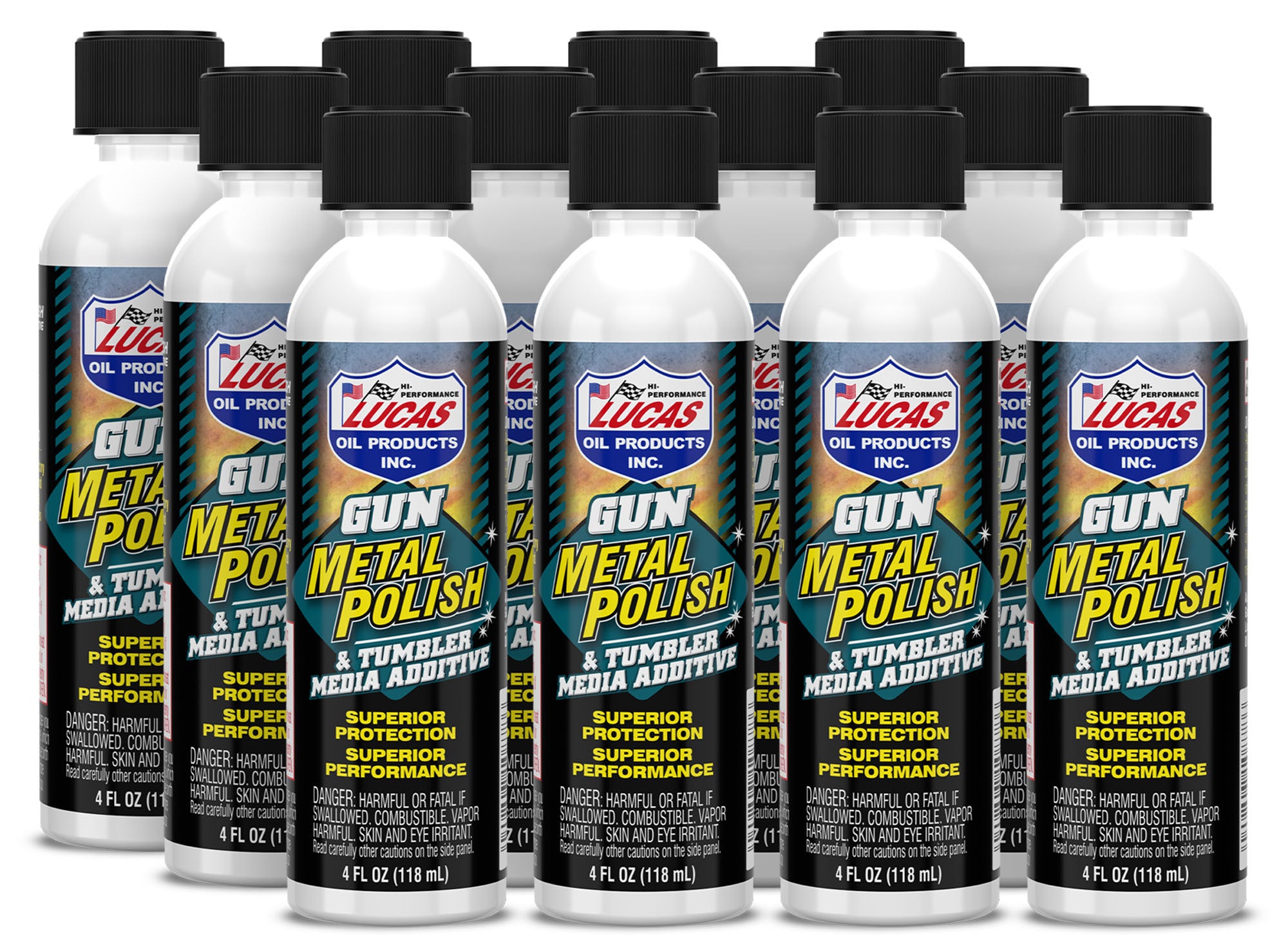 Lucas Oil Gun Metal Polish 4 oz Bottle - Set of 12