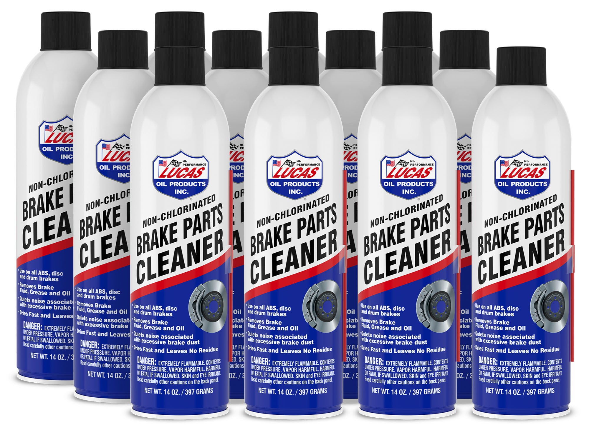 Lucas Oil Brake Parts Cleaner Non-Chlorinated Aerosol 14 oz - Pack of 12
