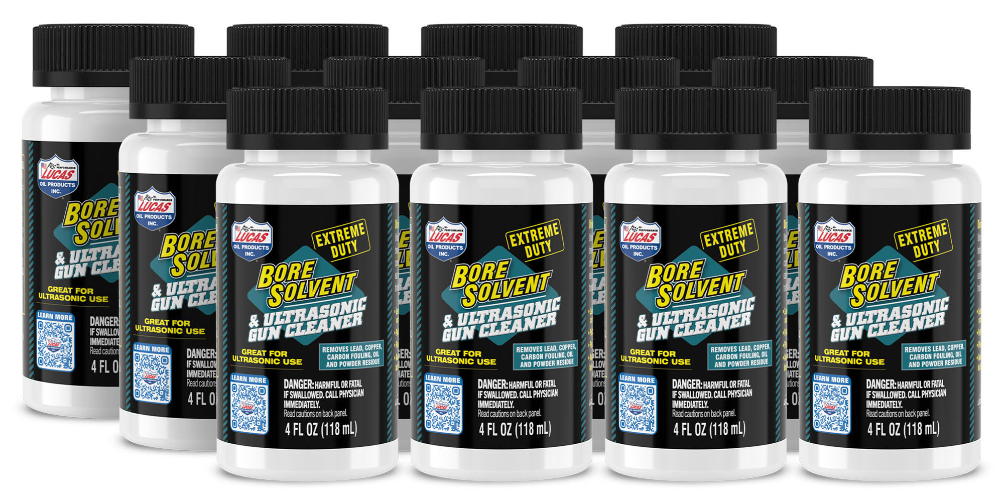 Lucas Oil 10907 Extreme Duty Bore Solvent and Ultrasonic Gun Cleaner, 4 oz Bottle, Case of 12