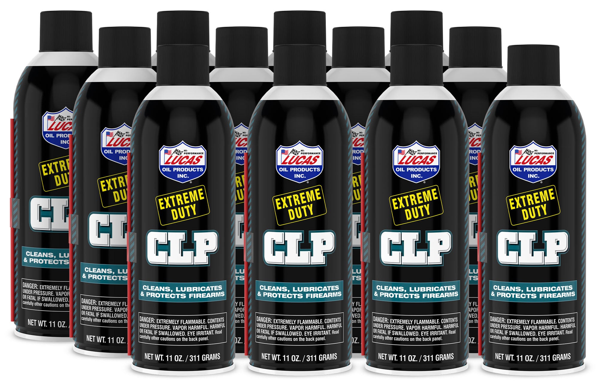 Lucas Oil 10916 Extreme Duty CLP Aerosol Can Set of 12, 11 oz - Cleaner, Lubricant, Protectant