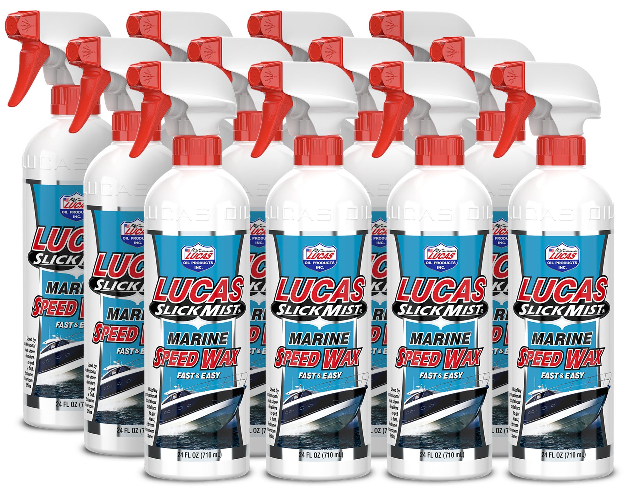 Lucas Oil Slick Mist Marine Speed Wax 10980 - 24 oz Spray Bottle, Pack of 12