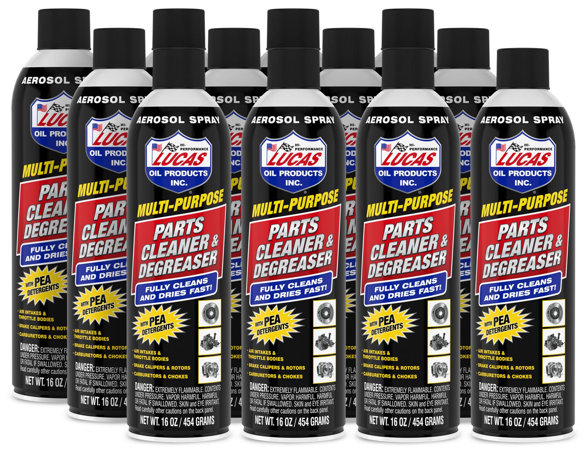 Lucas Oil 11115 Parts Cleaner and Degreaser Aerosol, 16 oz, Set of 12