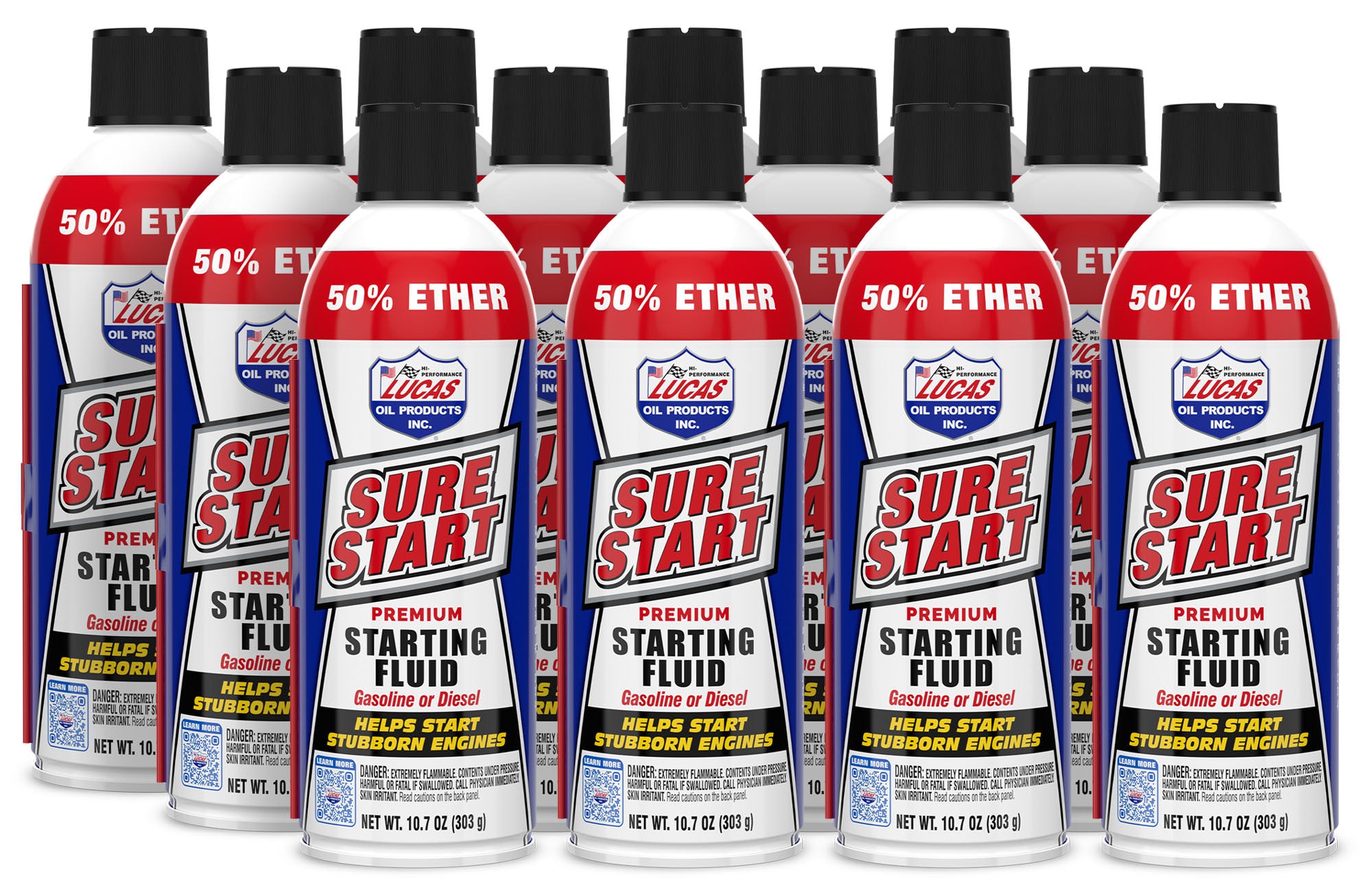Lucas Oil Sure Start Starting Fluid 10.7 oz Aerosol Pack of 12