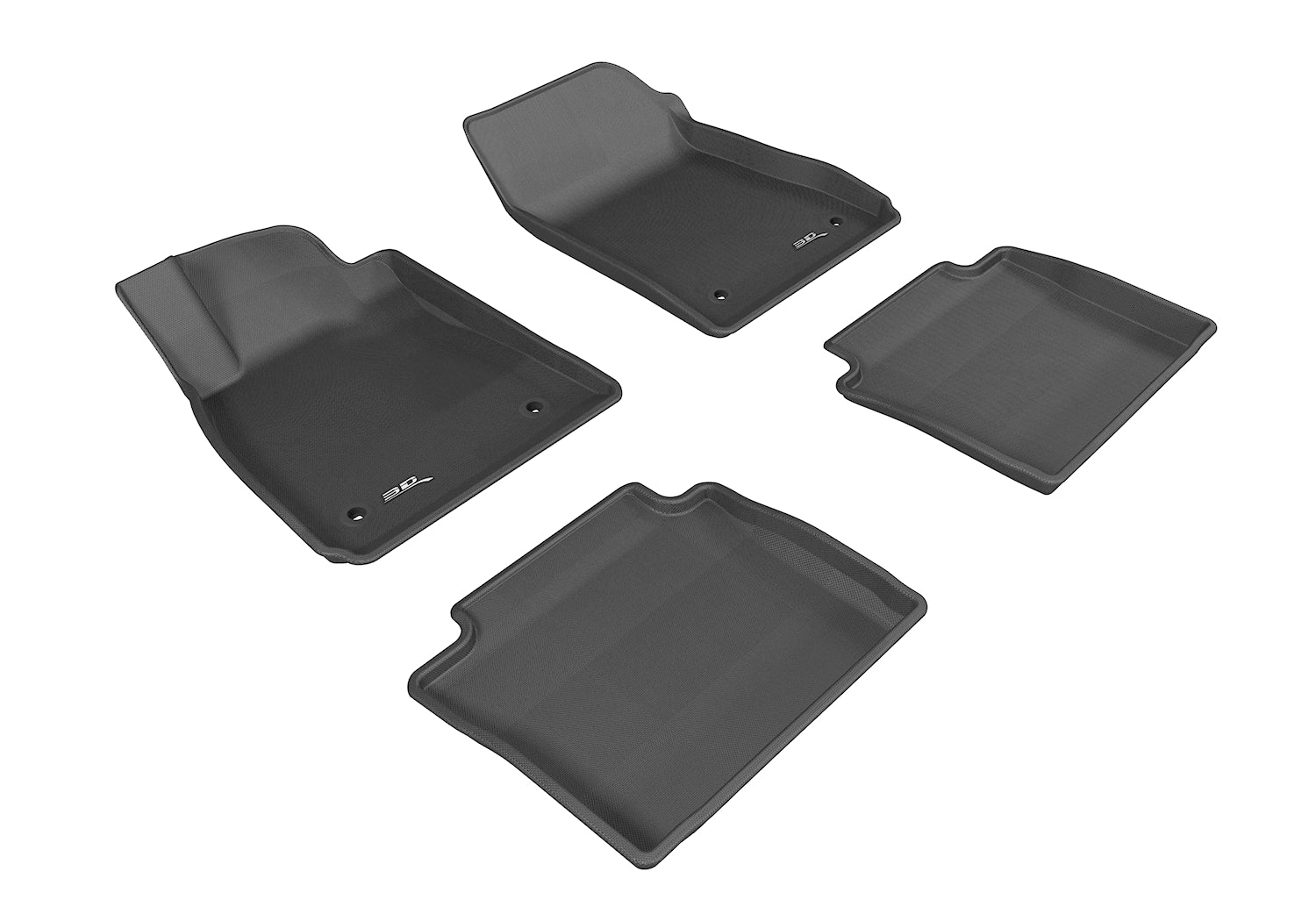 3D MAXPIDER L1CH04201509 Kagu Front and Second Row Floor Liners for Chevy Impala 2014-2020, Black Textured Plastic
