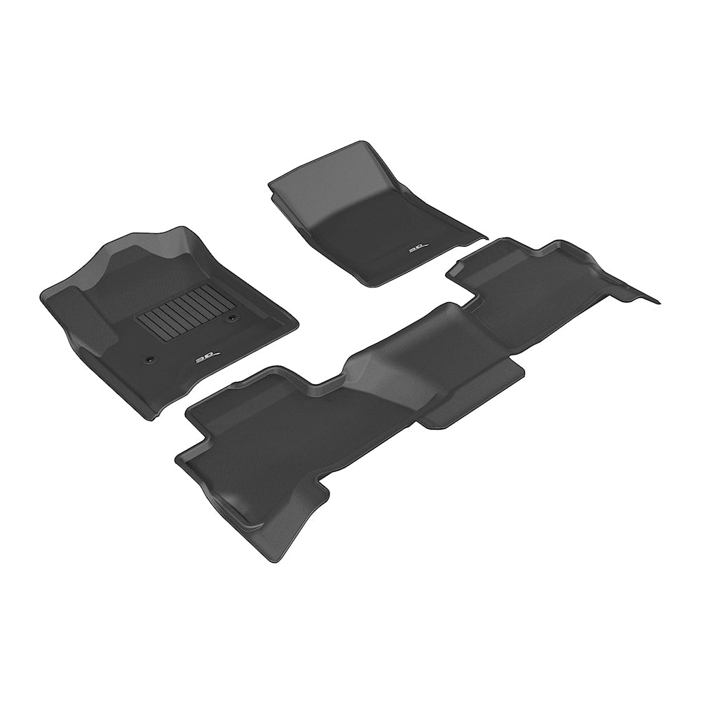 3D MAXPIDER L1CH06201509 Kagu Floor Liner for Chevrolet Tahoe 2015-2021 Front, Second, and Third Row Black Plastic Textured Fitment