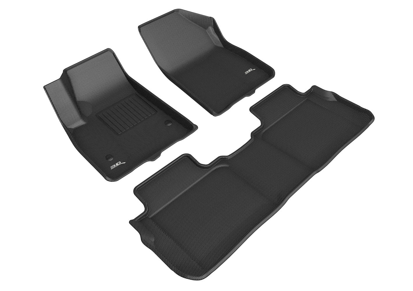 3D MAXPIDER L1CH09201509 Kagu Floor Liners for Chevy Blazer 2019-2021, Front and Second Row, Black Textured Plastic