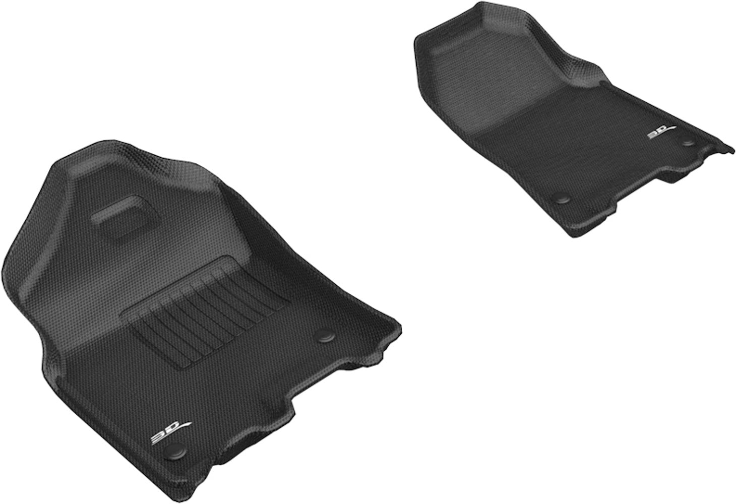 3D MAXPIDER L1DG02811509 Kagu Front Floor Liners for Ram 1500 Crew Cab and Quad Cab (2019-2021), Black Textured Plastic