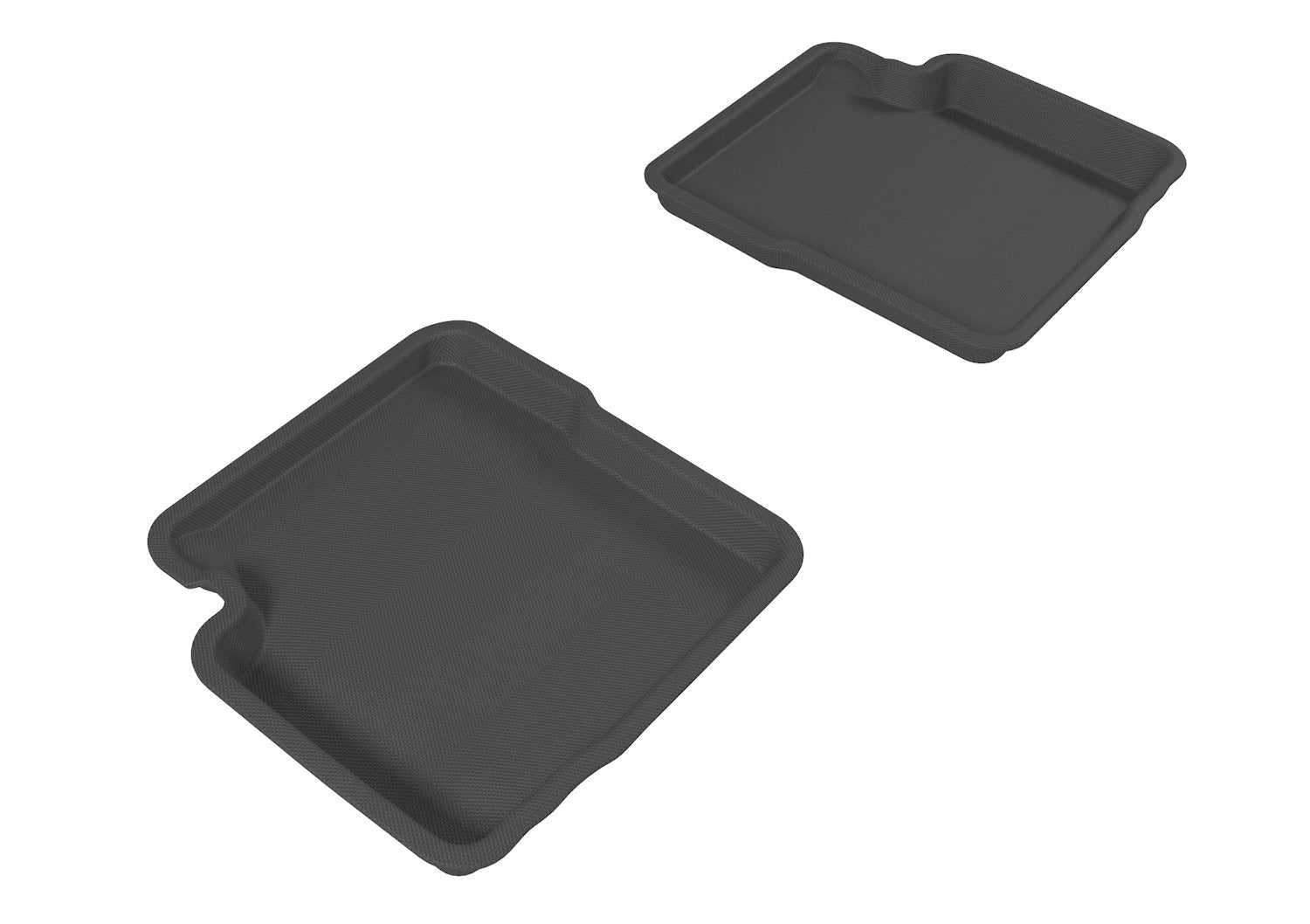 3D MAXPIDER L1FA00321509 Kagu Second Row Floor Liner for Fiat 500, Black Textured Plastic