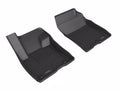 3D MAXPIDER L1FR14511509 Kagu Front Floor Liners for Ford Compact Trucks 2022-2024, Black Textured Plastic