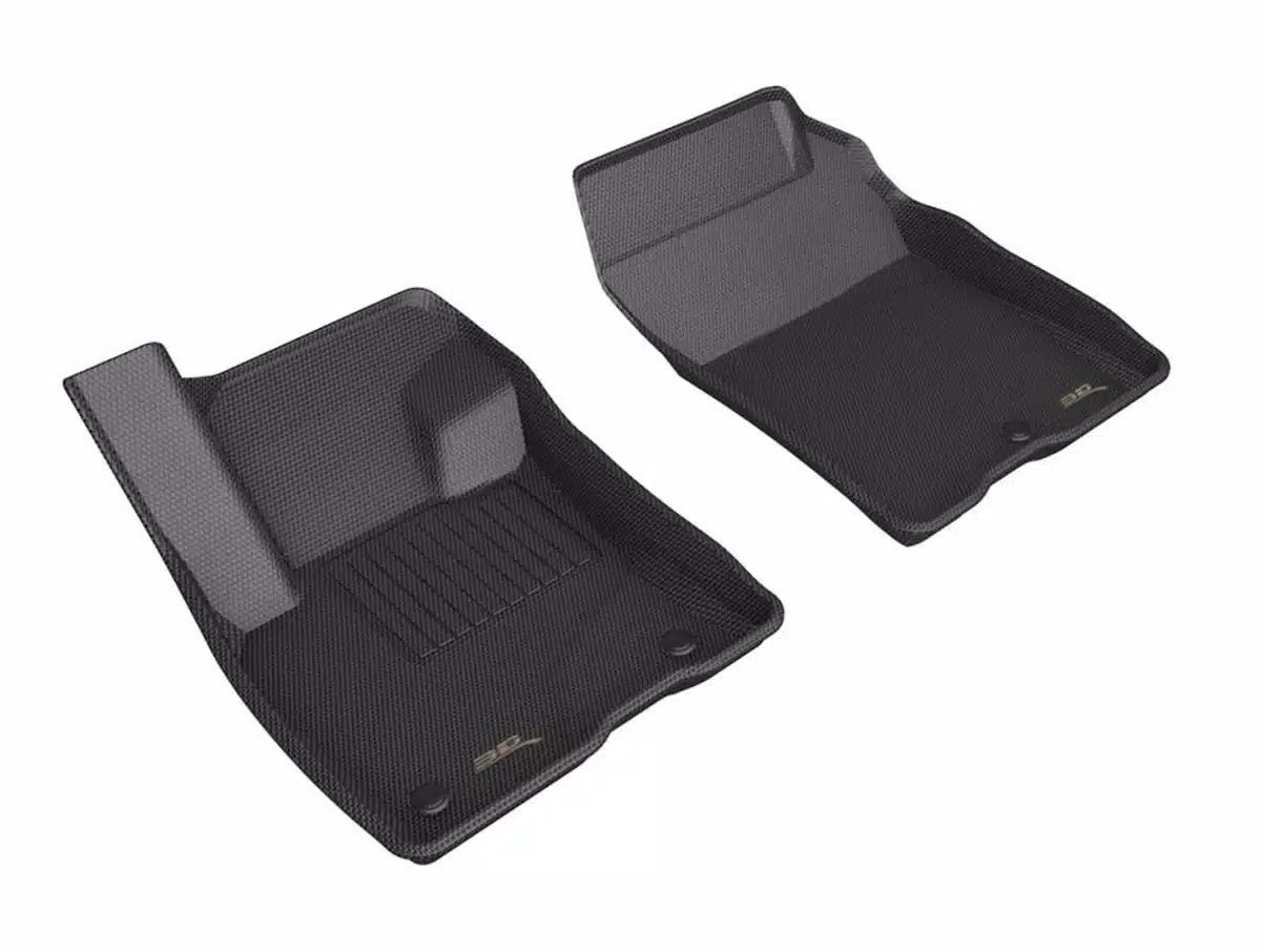 3D MAXPIDER L1FR14511509 Kagu Front Floor Liners for Ford Compact Trucks 2022-2024, Black Textured Plastic
