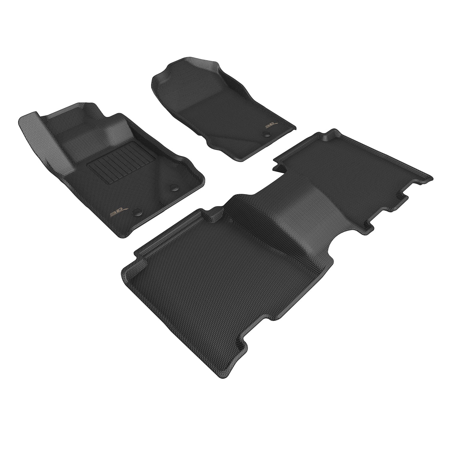 3D MAXPIDER L1FR14901509 Kagu Front and Rear Floor Liners for Ford Bronco 2021-2022, Black Textured Plastic