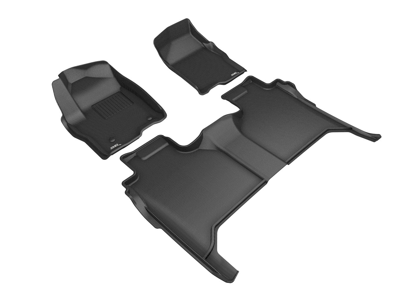 3D MAXPIDER L1GM02501509 Kagu Floor Liner for GM Fullsize Trucks 2019-2021, Front and Second Row, Black Textured Plastic