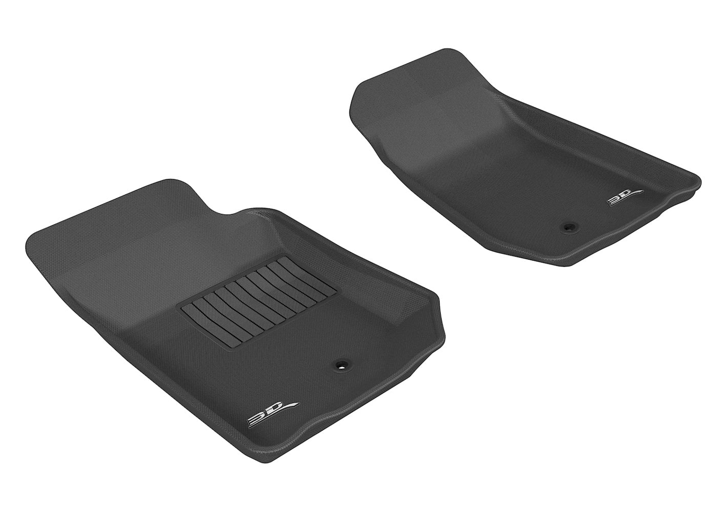 3D MAXPIDER L1JP00311509 Kagu Front Floor Liner for Jeep Wrangler JK 2007-2013, Black Textured Plastic