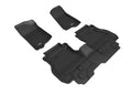 3D MAXPIDER L1JP02201509 Kagu Floor Liner for Jeep Gladiator 2020-2021, Front and Second Row, Black Textured Plastic