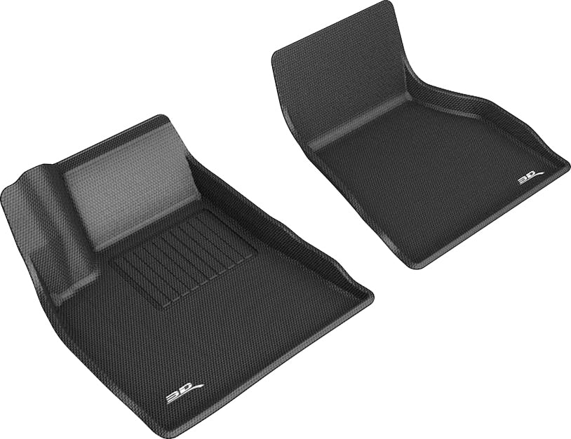 3D MAXPIDER L1TL01311509 Kagu Front Floor Liners for Tesla Model S 2015-2021, Black Textured Plastic