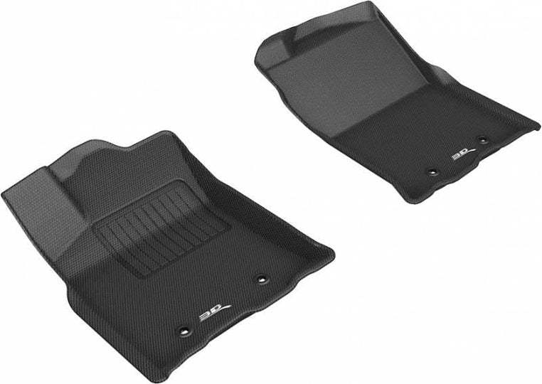 3D MAXPIDER L1TY24911509 Kagu Front Floor Liners for Toyota Midsize Truck 2018-2021, Double Cab, Black Textured Plastic