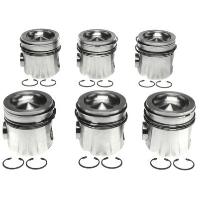 MAHLE Original/Clevite Piston Set with Rings for Dodge 5.9L Cummins Engine, 4.056 Inch Bore, Forged Dish Design