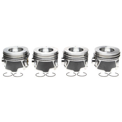 MAHLE ORIGINAL/CLEVITE Piston Set with Rings for GM 6.6L Duramax, Passenger Side, 4 Pack, 4.055 Inch Bore, Cast Dish Design