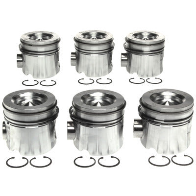 MAHLE ORIGINAL / CLEVITE Piston Set with Rings for Dodge Cummins 6.7L Engine, 4.213-inch Bore, Forged Dish Piston