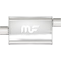 MagnaFlow Performance Exhaust 11229 Stainless Muffler with 3 Inch Offset Inlet and 3 Inch Center Outlet, 14 Inch by 9 Inch Oval Body