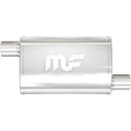Magnaflow Performance Exhaust 11265 Stainless Steel Muffler with 2.25-Inch Offset Inlet and Outlet, 18x9x4 Inch Oval Body