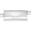 MagnaFlow Performance Exhaust 12286 Stainless Steel Muffler with 2.5-inch Offset Inlet and 2.5-inch Center Outlet, 24x8x5 Inch Oval Body, 30 Inch Length, Reversible Design