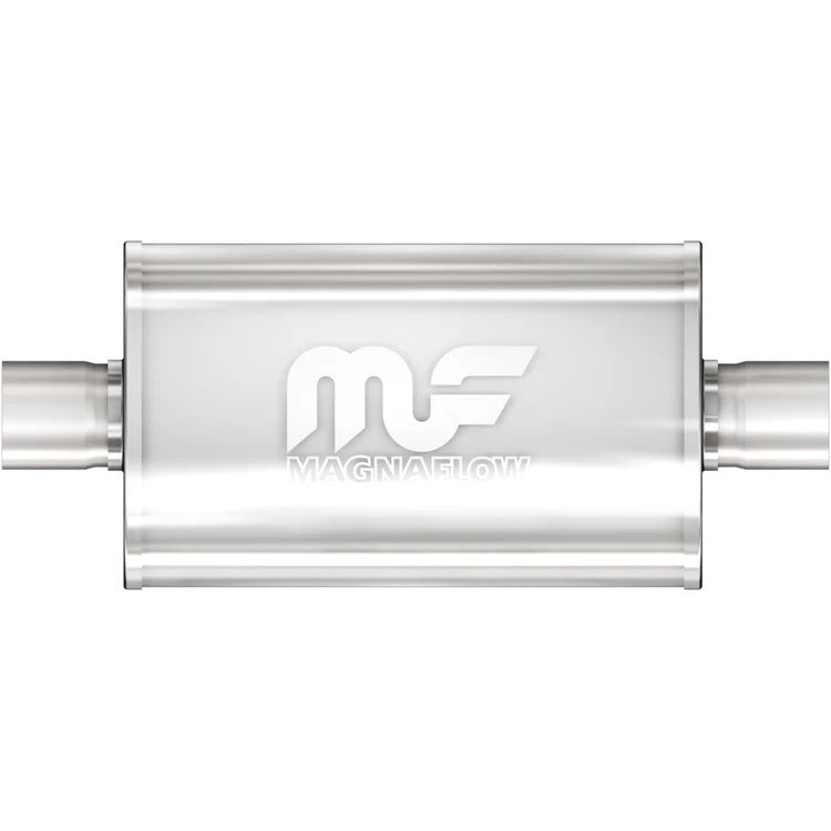 MagnaFlow Performance Exhaust 14153 Stainless Race Muffler with 4-Inch Inlet and Outlet, 14 x 8 x 5 Inch Oval Body