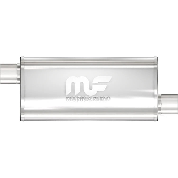 Magnaflow Performance Exhaust 14239 Stainless Muffler with 3 Inch Offset Inlet and Outlet, Oval Body, 20 Inch Length