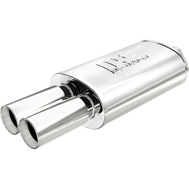 MagnaFlow Performance Exhaust Muffler 14815 Stainless Steel 2.25 Inch Inlet Dual 3.125 Inch Outlets