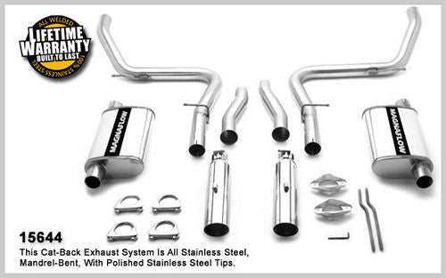 MagnaFlow Performance Exhaust 15644 Street Series Cat-Back Exhaust System for Ford Mustang 1999-2004 with 2.5-inch Diameter and 3.5-inch Tips