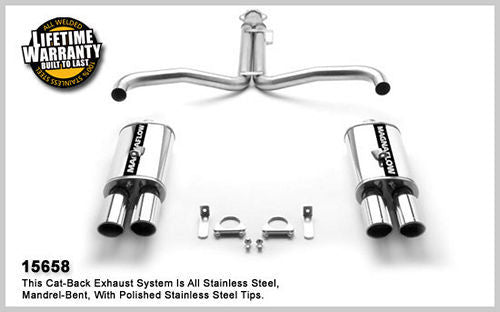 MagnaFlow Performance Exhaust 15658 Street Series Cat-Back System for Chevy Corvette 1986-1991 with 2.5 Inch Diameter and 3.5 Inch Tips