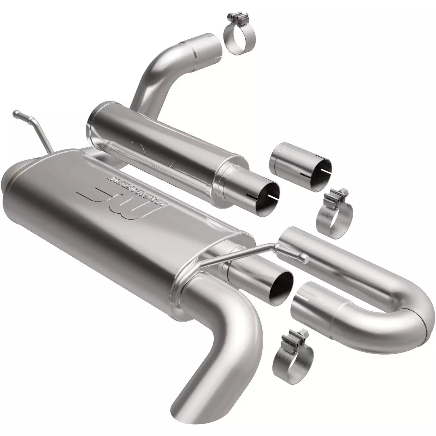 MagnaFlow Performance Exhaust Kit 19620 for Jeep Wrangler JL 2018-2023 Overland Series, 2.5 Inch Diameter, Single Exit, Stainless Steel, Natural Finish