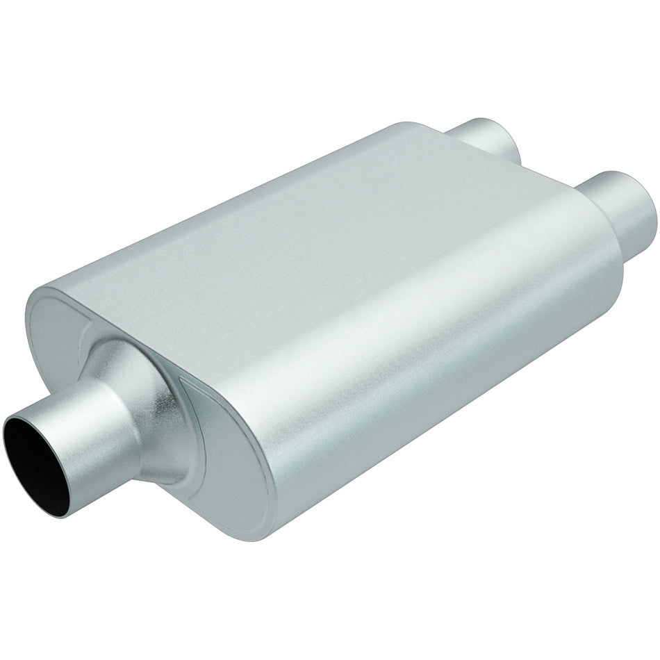 MagnaFlow Performance Exhaust R20422 Rumble Muffler with 3 Inch Center Inlet and Dual 2.25 Inch Outlets