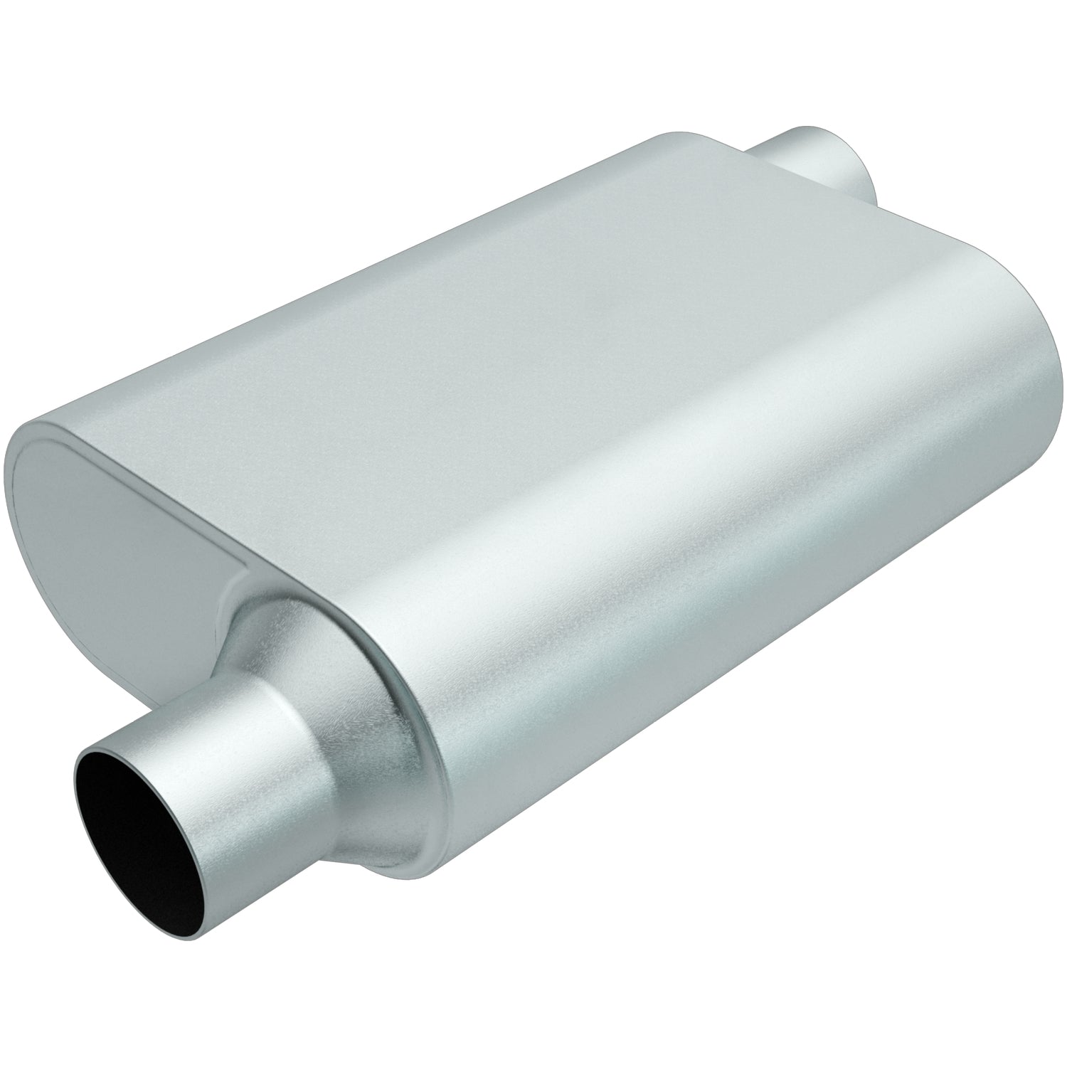 MagnaFlow Performance Exhaust R22543 Rumble Aluminumized Muffler with 2.5 Inch Offset Inlet and Outlet